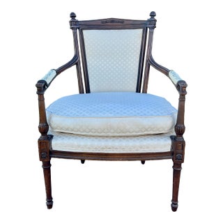 Vintage French Provincial Arm Side Chair For Sale