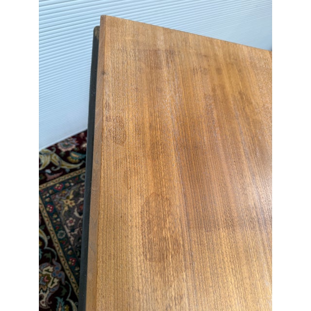 Mid-Century Modern Driftwood + Patinated Bronze End/Side Table For Sale - Image 3 of 12