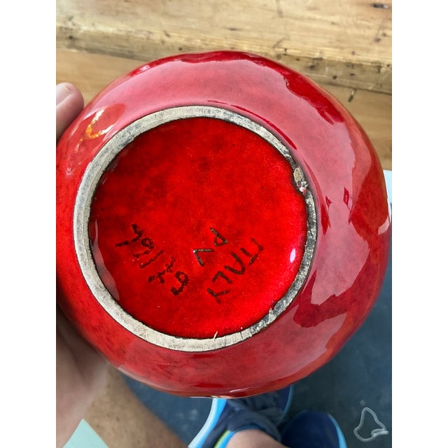 Vintage 1960s Italian Glazed Ceramic Tomato Lidded Bowls - Set of 6 For Sale - Image 9 of 11