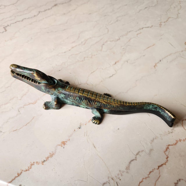 1950s 1950s European Bronze Crocodile Nutcracker Walter Bosse Style Auböck For Sale - Image 5 of 12