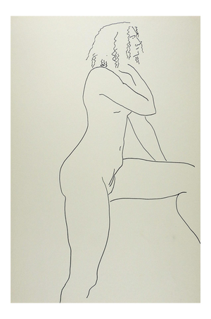 Vintage Pen & Ink Female Nude Drawing Study