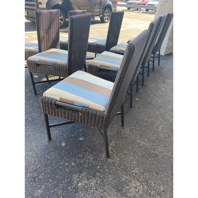 McGuire Thomas Pheasant for Baker Woven Resin Side Chairs- Set of 8 For Sale In New York - Image 6 of 11