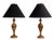 Early 20th Century France Antique Brass Pair Of Brass Urn Table Lamps For Sale