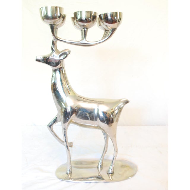 Godinger Silver Plated Reindeer Candle Holder | Chairish