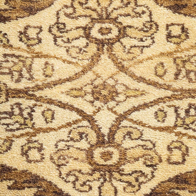 Traditional Mogul Collection Hand-Knotted Area Rug - Yellow 4' 3" x 6' 3" For Sale - Image 3 of 4
