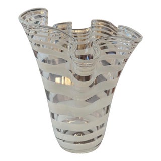 Mid-Century Italian Murano Glass Handkerchief Vase, Circa 1960's. For Sale