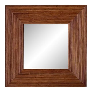 Vintage Monumental Pencil Reed Mirror For Sale
