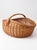 Brown Vintage Large Willow Gathering Basket With Handle For Sale - Image 8 of 14