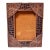 1970s Southwestern Tooled Leather Picture Frame With Croc Embossed Accents For Sale
