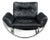 Late 20th Century Italian Chrome Black Leather Sling Lounge Chair Attributed to Stendig For Sale