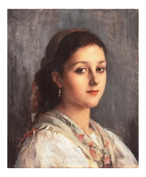 'Young Woman With a Gold Earring' by Christine Sundberg, 1888; Woman Artist, Louvre, Royal Academy