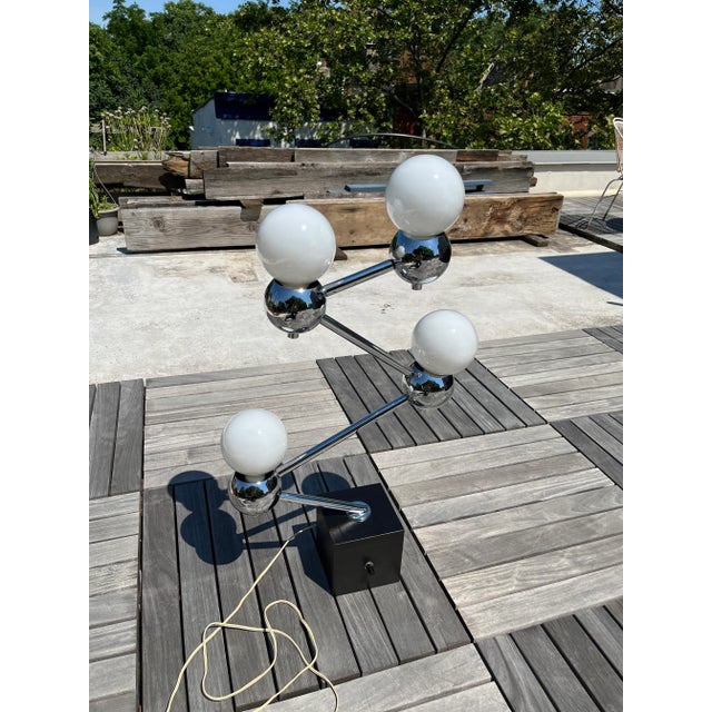 Metal 1970s Modern Four Light Table Lamp For Sale - Image 7 of 9