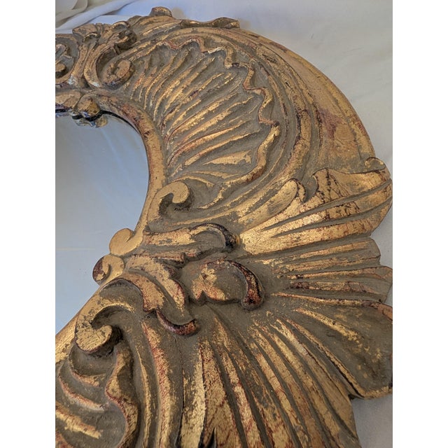 1990s John Richard Vintage French Baroque Style Ornate Gold Wall Mirror For Sale - Image 5 of 8