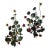 Wonderful 50s Tole 3 Candle Wall Sconces With Nastirtium Flowers and Leaves - A Pair For Sale