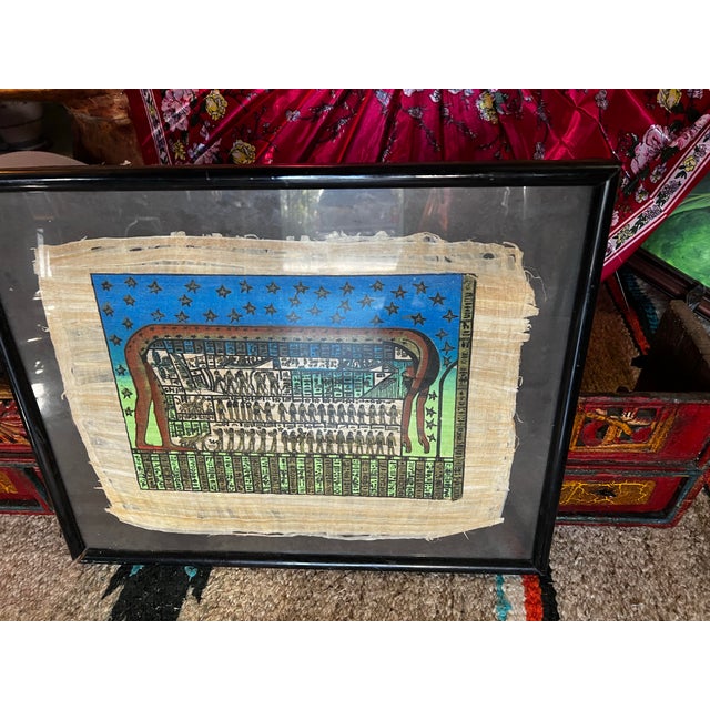 1970s Vintage Egyptian Hieroglyphs Framed Artwork For Sale - Image 5 of 9