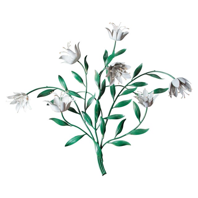 Large Italian Wrought Iron Tulip Wall Decoration For Sale - Image 12 of 12