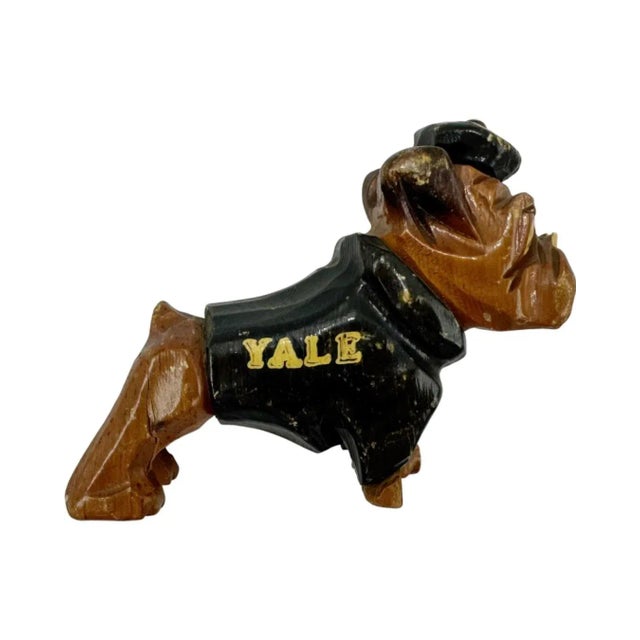 Vintage Yale University Wooden Bulldog Mascot Carter Hoffman Ivy League For Sale - Image 4 of 12
