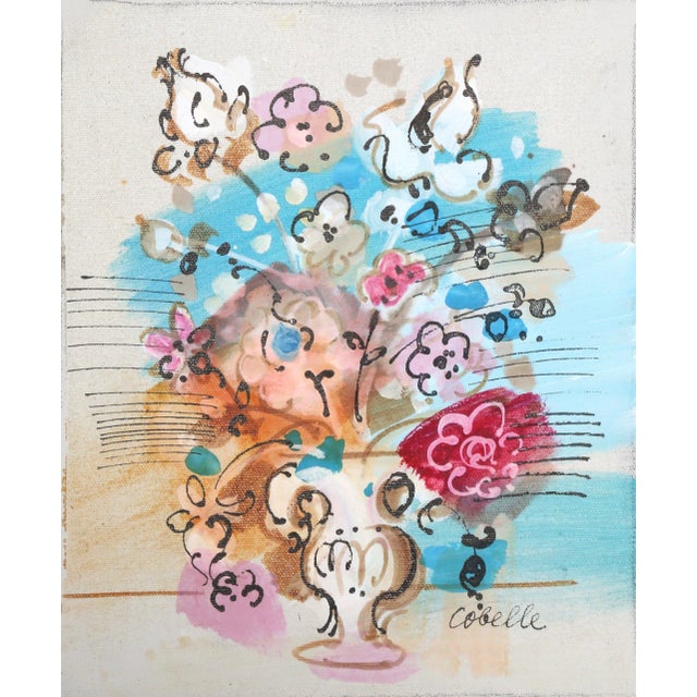 Charles Cobelle Charles Cobelle, "Vase With Flowers", Acrylic Still Life Painting For Sale - Image 4 of 4