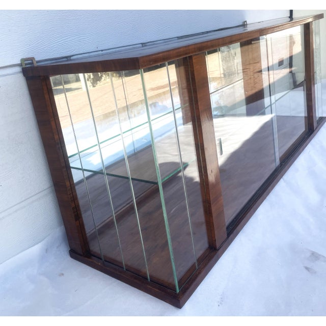 Mid-20th Century Wall-Mounted Display Cabinet with Sliding Glass and Mirror, 1970s For Sale - Image 13 of 18
