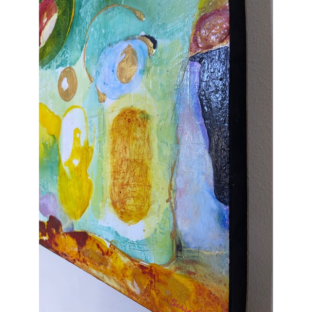 "Moss and Sunlight" Abstract Beautiful Colorful Modern Painting by Artist Sonia Gold For Sale - Image 16 of 17