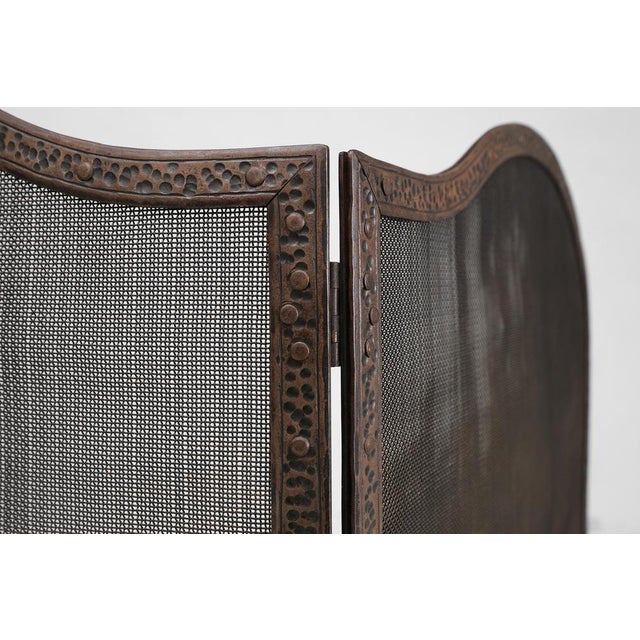 French Art Deco Wrought Iron Fireplace Screen, 1890s For Sale - Image 6 of 16