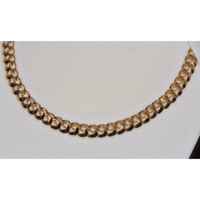Vintage Rasner Italian 14k Solid Gold Swirl Links Chain Collar Stacking Necklace For Sale - Image 10 of 11