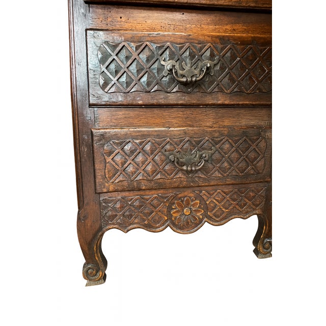Tall and Narrow Louis XV Oak Cabinet, 1770s For Sale - Image 4 of 11