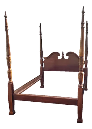 Drexel Heritage Four Poster Queen Size Rice Bed - Made in North Carolina Circa Late 20th Century