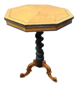 19th C Beidermier Birdseye Maple Ebonized Table