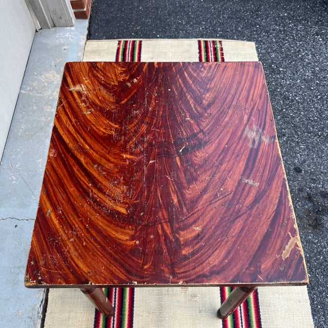 Antique Faux Mahogany Paint Decorated Pennsylvania Sheraton Side Table, Attributed to John Rupp, Hanover, Pa, Circa 1860's...