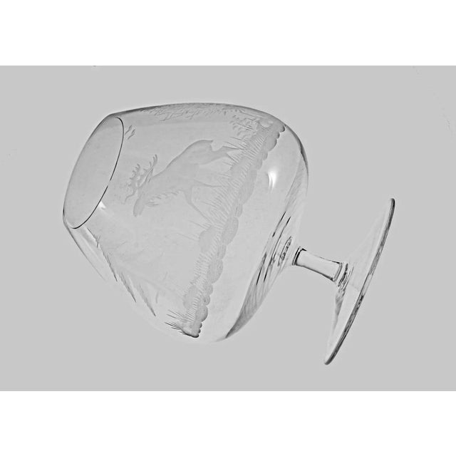 Elegant crystal brandy snifter with a finely etched moose motif. Its generous bowl is designed to allow brandy or cognac...