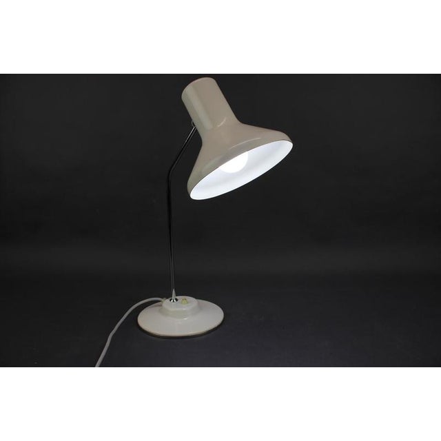 Gold Space Age German Adjustable Desk Lamp in White Metal and Chrome, 1970s For Sale - Image 8 of 11