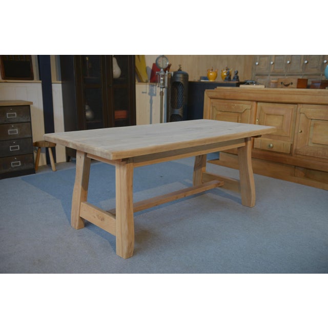 Brown Elm Dining Room Table, 1960s For Sale - Image 8 of 17