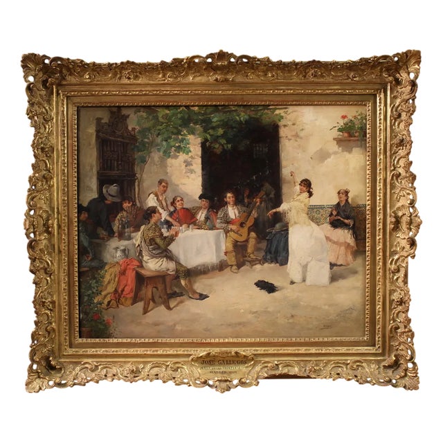 Gallegos, Flamenco Dancer, 1890, Oil on Panel, Framed For Sale