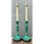 Chinoiserie Vintage Green Lacquered Candlestick Table Lamps - Pair For Sale - Image 3 of 12