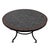 Gorgeous hand crafted black and brown mosaic ceramic tile round coffee table. Removable top set on black iron base....