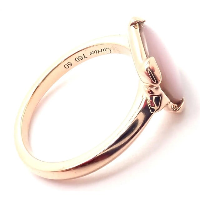 Cartier Cartier Tortue Diamond Mother of Pearl Rose Gold Ring, Size 5.25 For Sale - Image 4 of 8