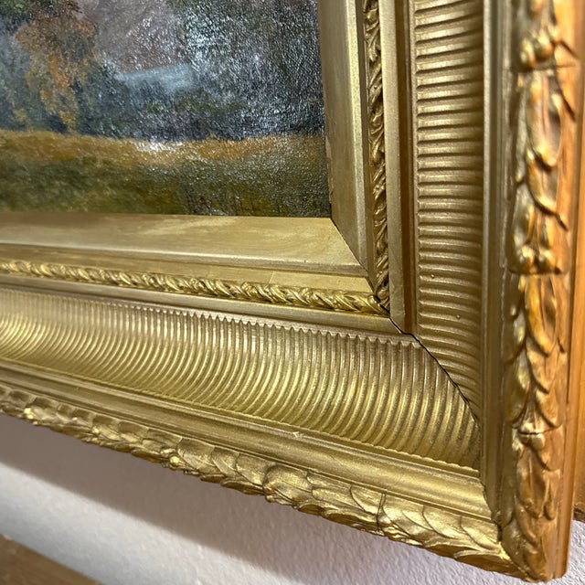 A Glimpse of Lock Lomond by Hamilton Maxwell 1885 Large Landscape Oil Painting For Sale - Image 11 of 12