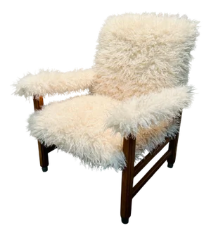 Vintage Chair in Long-Haired Wool, 1960s