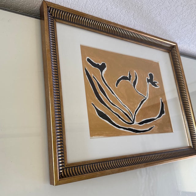 Abstract Original Abstract Floral Acrylic Painting Matted and Framed For Sale - Image 3 of 4