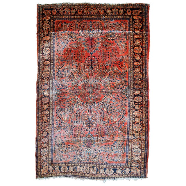 1920s Handmade Antique Persian Sarouk Rug 4' X 6.8' For Sale - Image 12 of 12