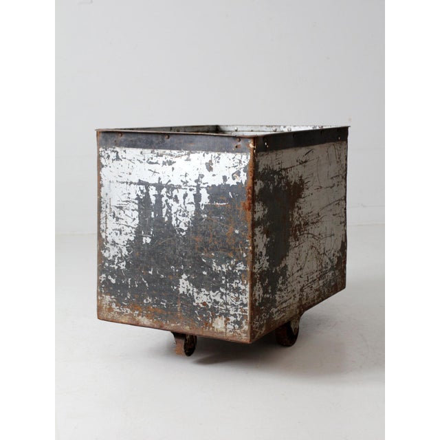 Vintage Industrial Cart Bin For Sale - Image 11 of 12