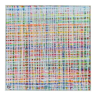 Colorful Modern Abstract Painting on Canvas by P. L. Bradbury For Sale