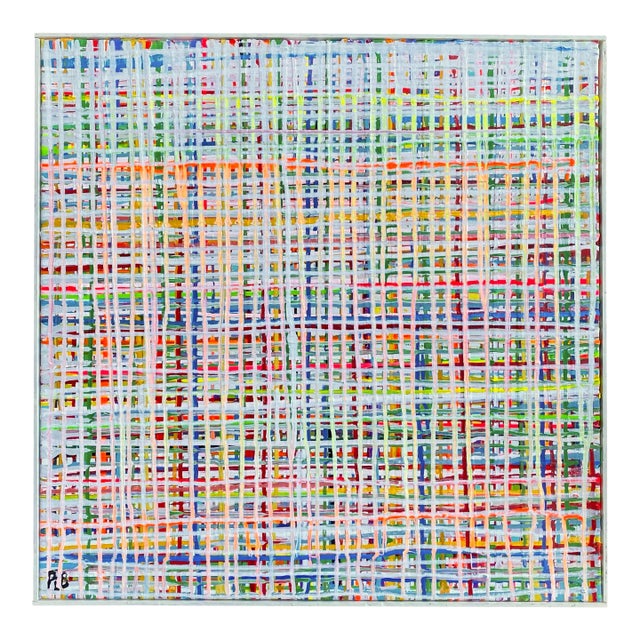 Colorful Modern Abstract Painting on Canvas by P. L. Bradbury For Sale