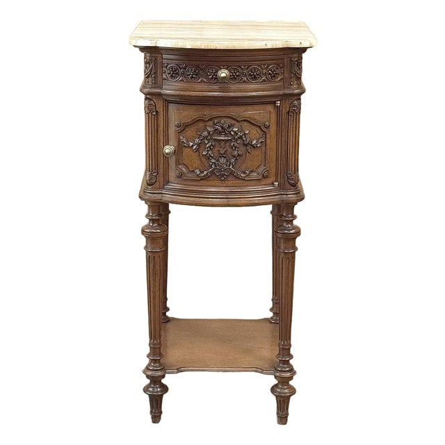 19th Century French Louis XVI Walnut Nightstand For Sale