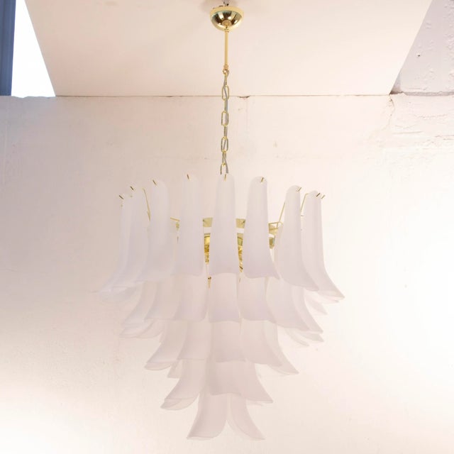 Petal Suspension Chandelier in Murano Glass, Italy For Sale - Image 6 of 11