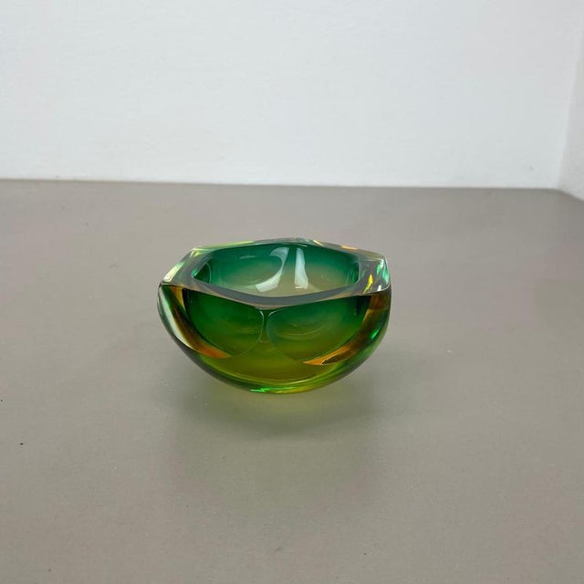 Article: Murano glass ash tray Origin: Murano, Italy Design: Flavio Poli Decade: 1970s This original vintage glass ash...