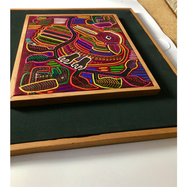 This is a vintage 1970s or earlier Mola textile art of the Kuna people of Panama/Columbia San Blas Islands. This is an...
