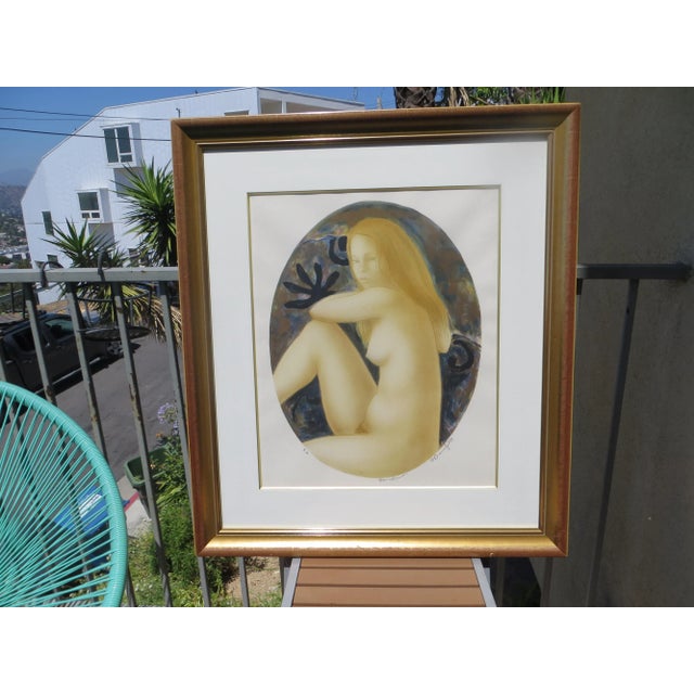 Gold Late 20th Century Nude Original Lithograph EA by Alain Bonnefoit For Sale - Image 8 of 8