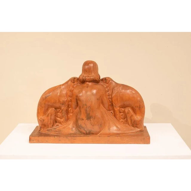 Armand Godard, Art Deco Youth with Greyhounds, 1930, Terracotta For Sale - Image 9 of 10